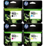 סט 4 ראשי דיו מקוריים ‏צהוב שחור כחול אדום Hp 903xl